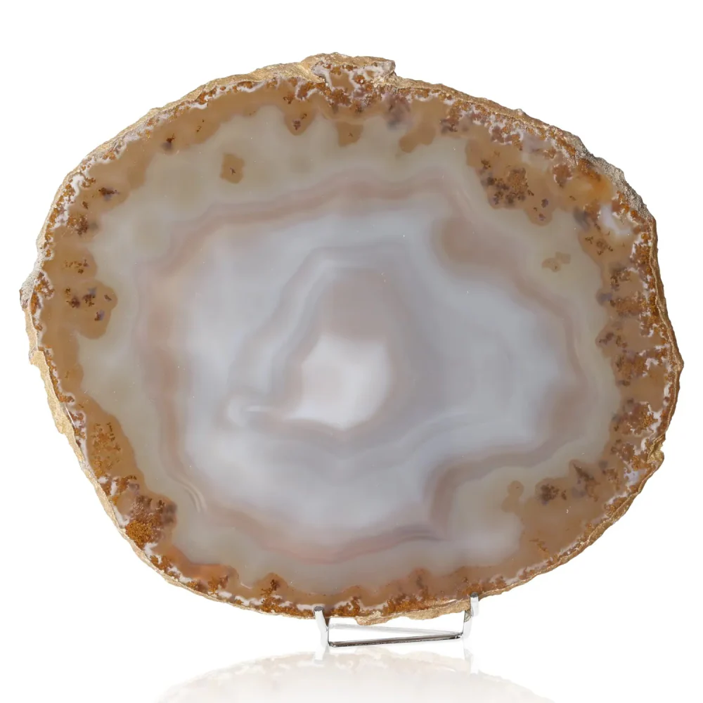 Polished Agate Slice Brown and grey. 001551