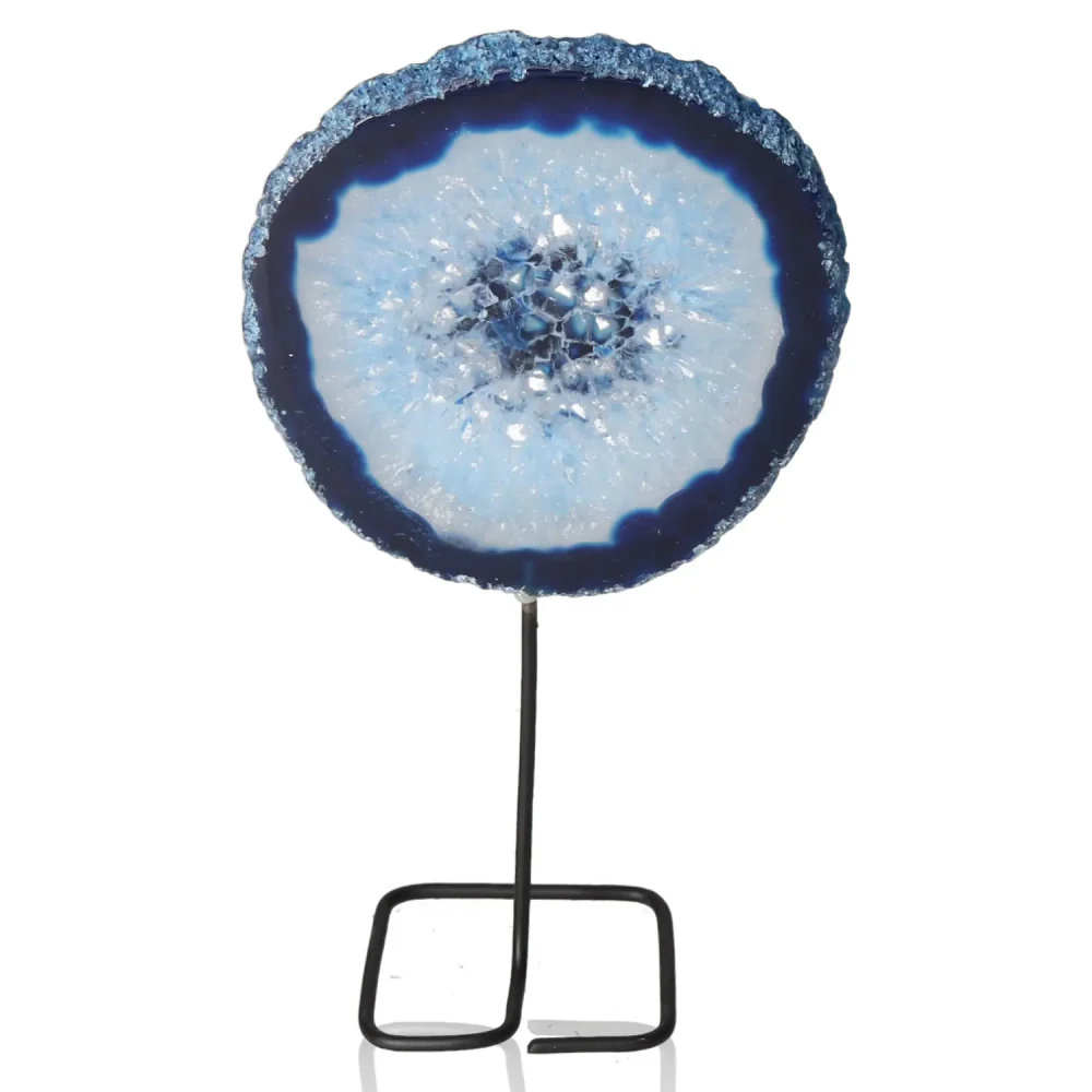 Agate Slice on Metal Stand 039154 - Image 2
