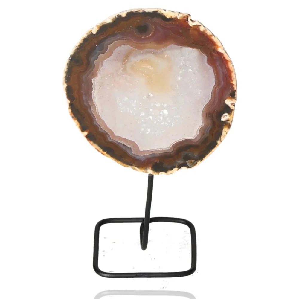 Agate Slice on Metal Stand 039338 - Image 2
