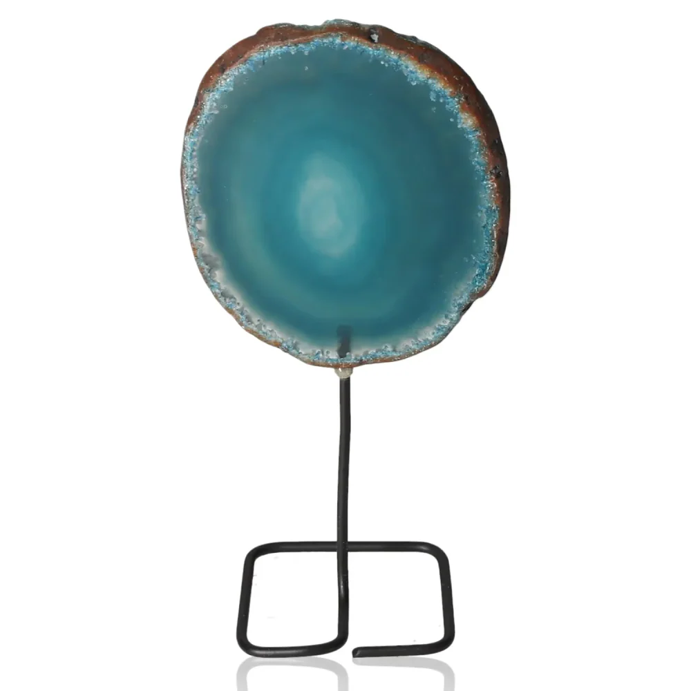 Agate Slice on Metal Stand 039864 - Image 2