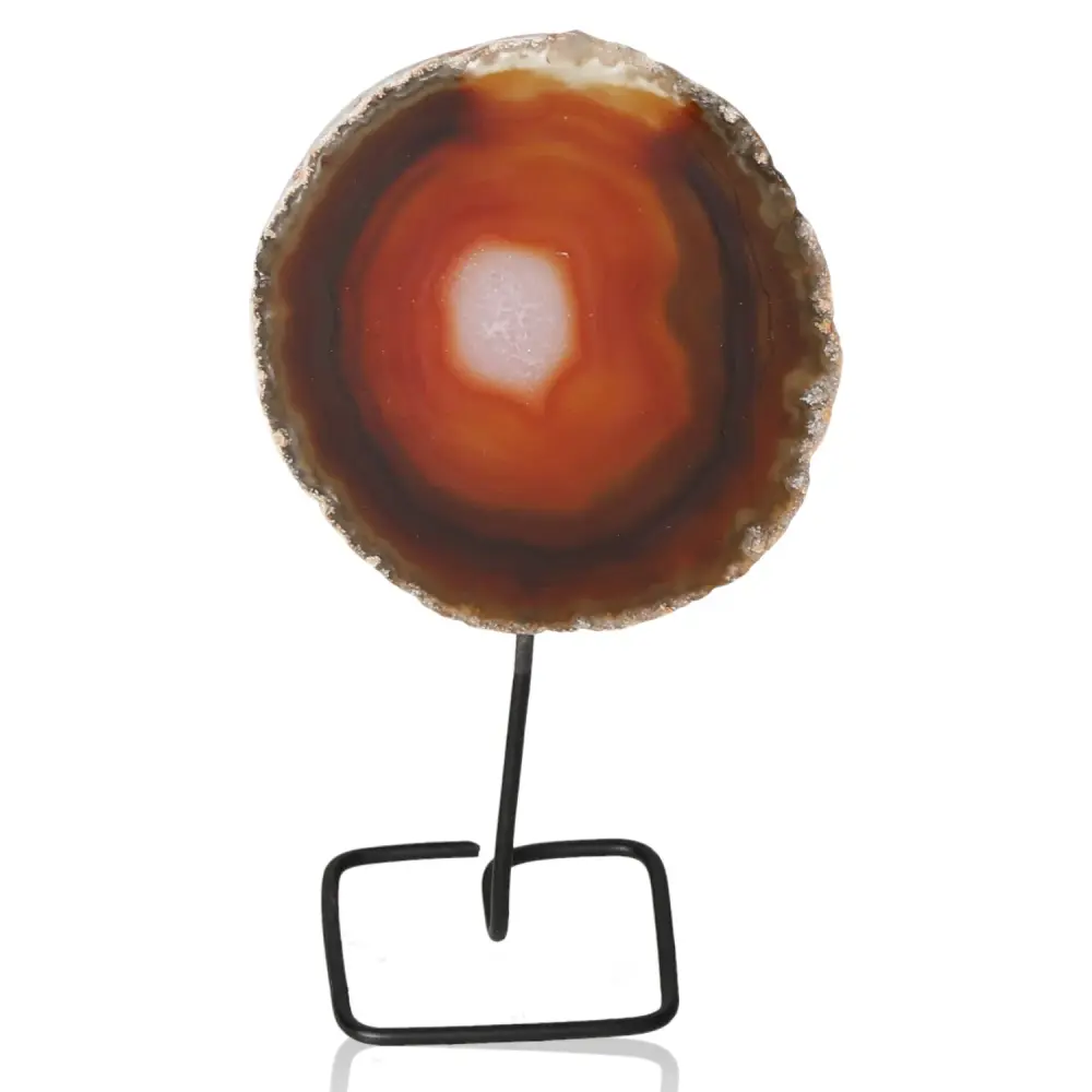 Agate Slice on Metal Stand 040150