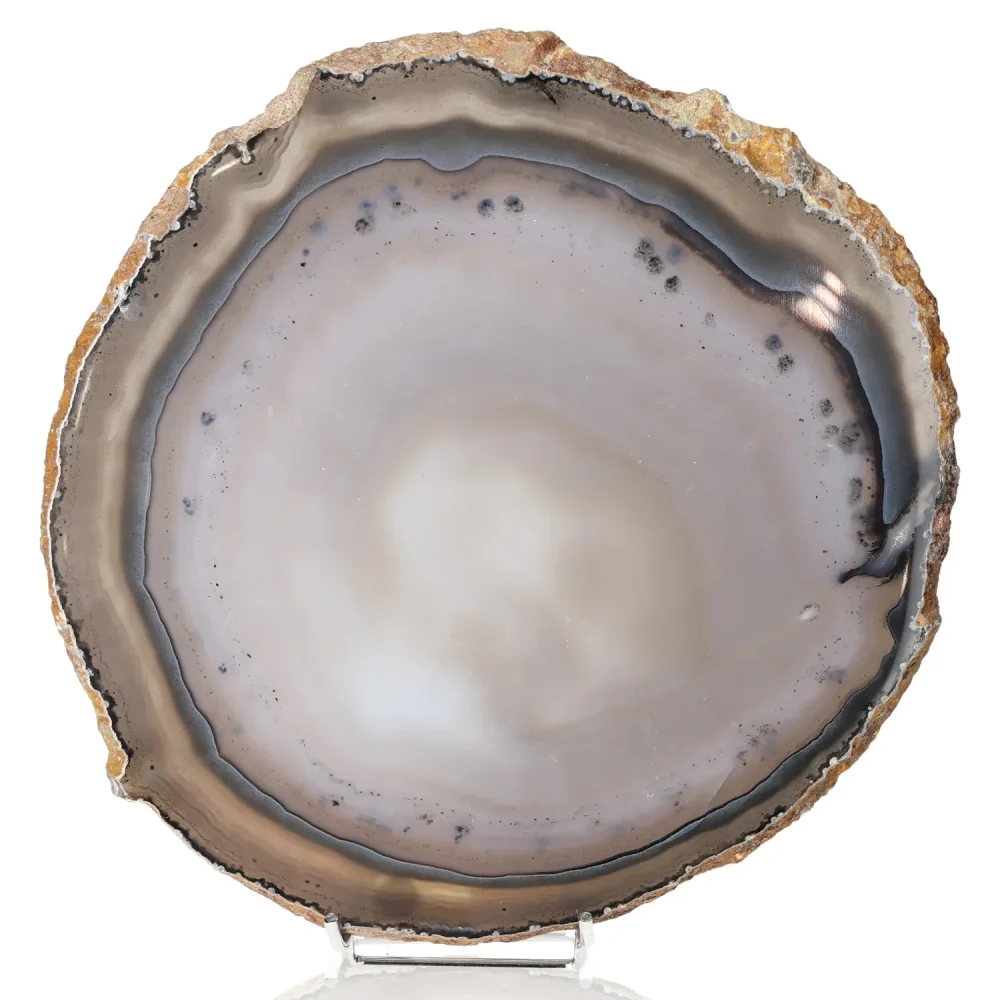 Polished Agate Slice Gray and white. 001481