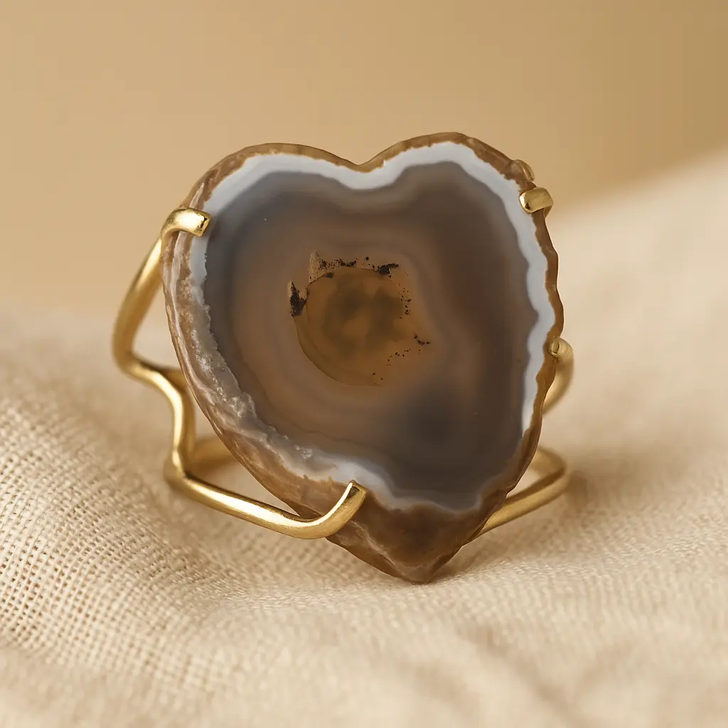 Agate Slice Arc And Wire Ring Gold 603119 P30 - Image 4
