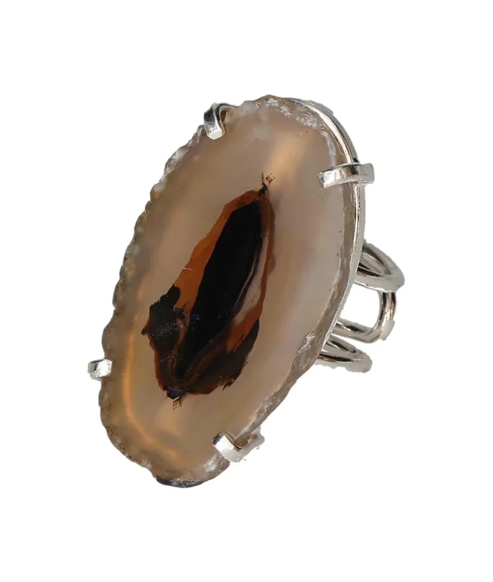 Agate Slice Arc And Wire Ring Silver 603249 P30 - Image 2