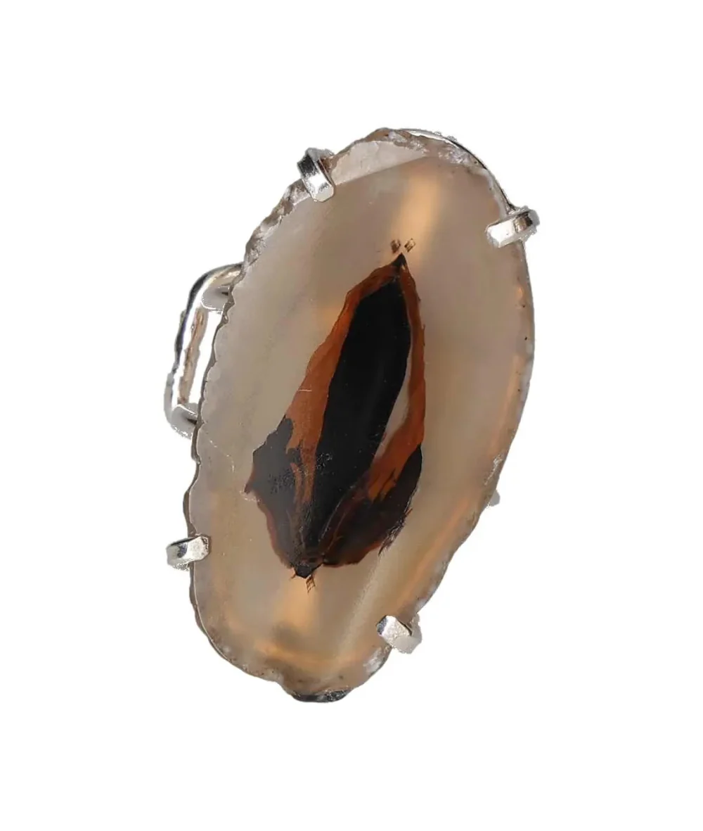 Agate Slice Arc And Wire Ring Silver 603249 P30 - Image 3