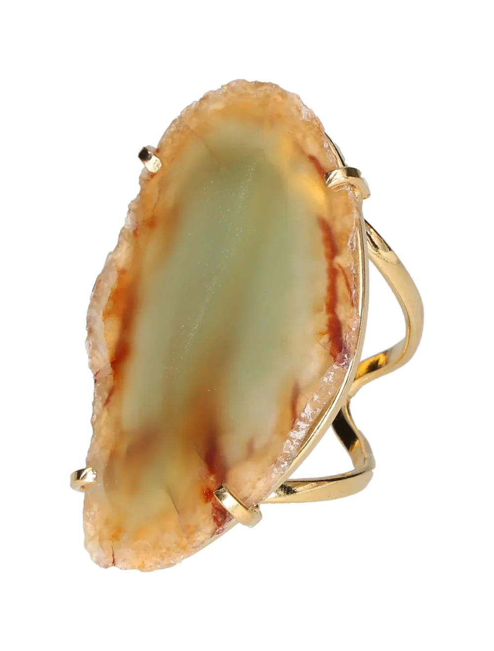 Agate Slice Arc And Wire Ring Gold 603355 P30 - Image 2