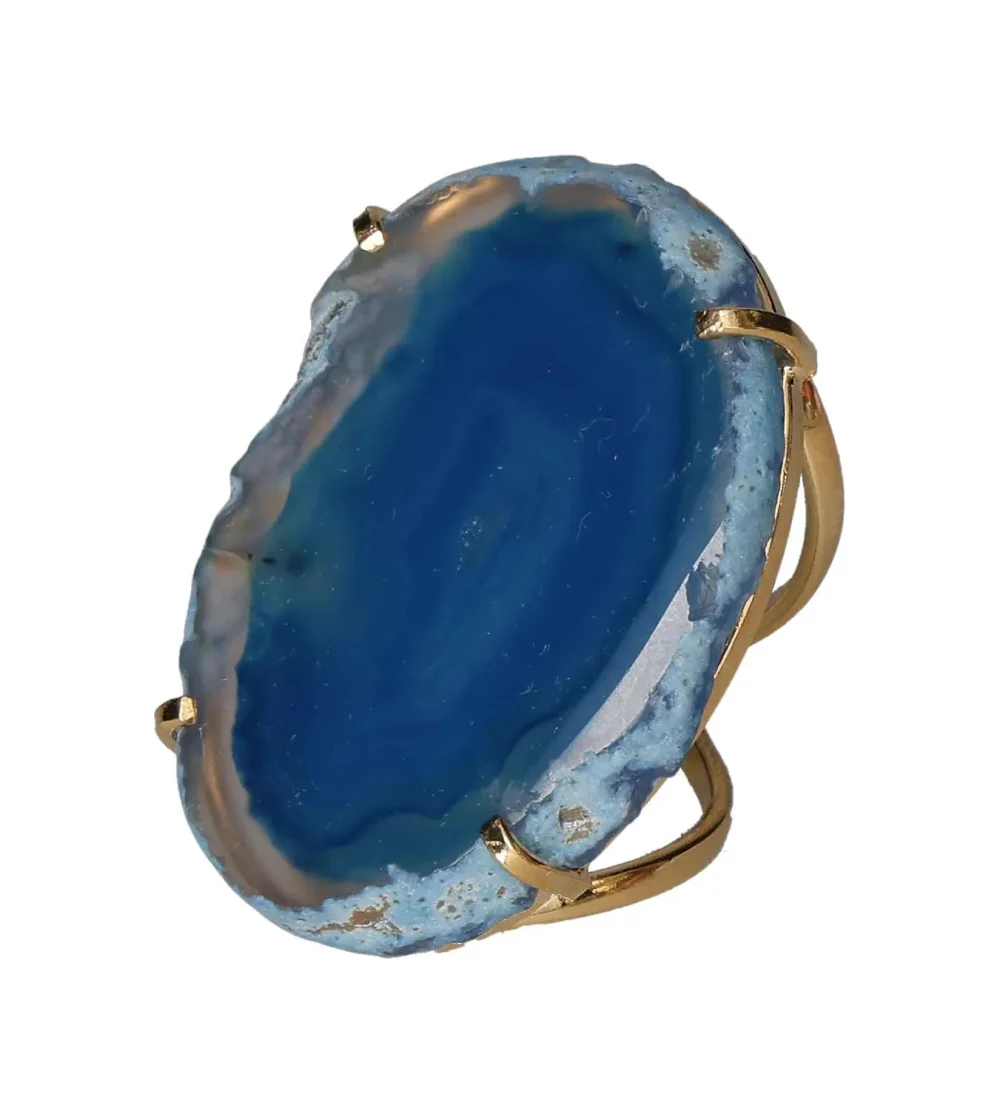 Agate Slice Arc And Wire Ring Gold 603430 P30 - Image 2