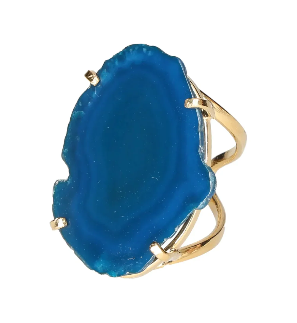 Agate Slice Arc And Wire Ring Gold 603447 P30 - Image 2
