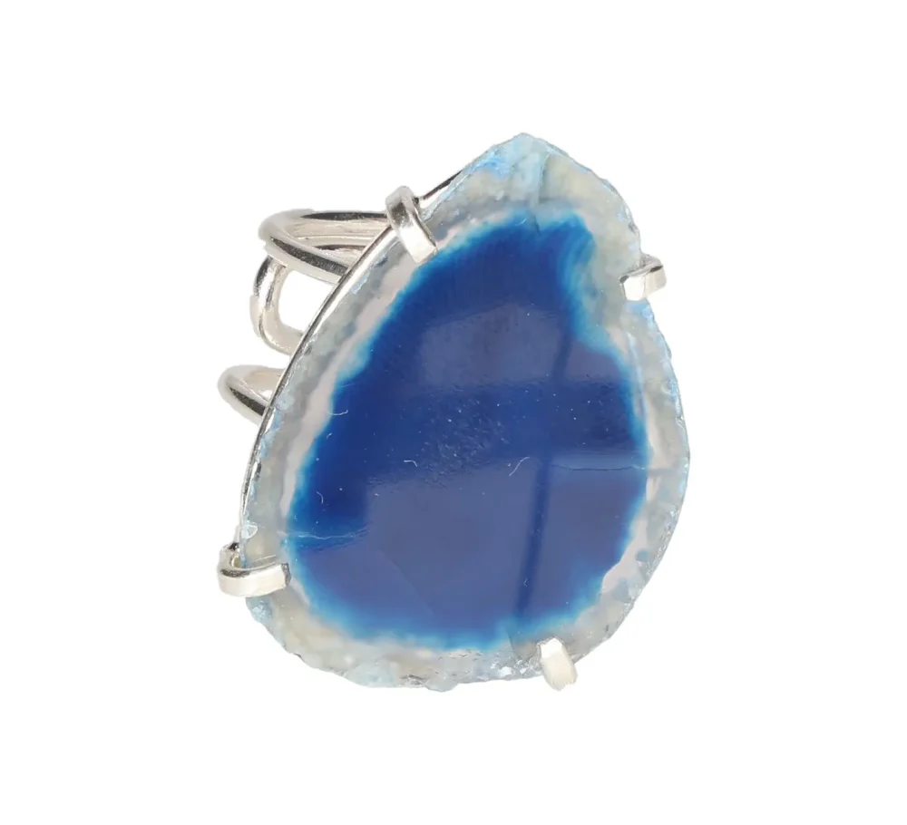 Agate Slice Arc And Wire Ring Silver 604901 - Image 3