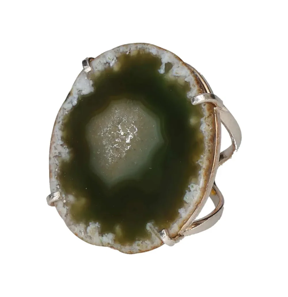 Agate Slice Arc And Wire Ring Silver 603287 P30 - Image 2