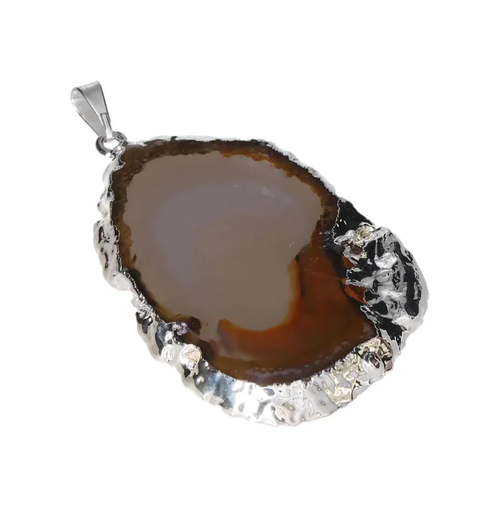 Earth Tone Agate Slice Pendant 609005 - Image 2