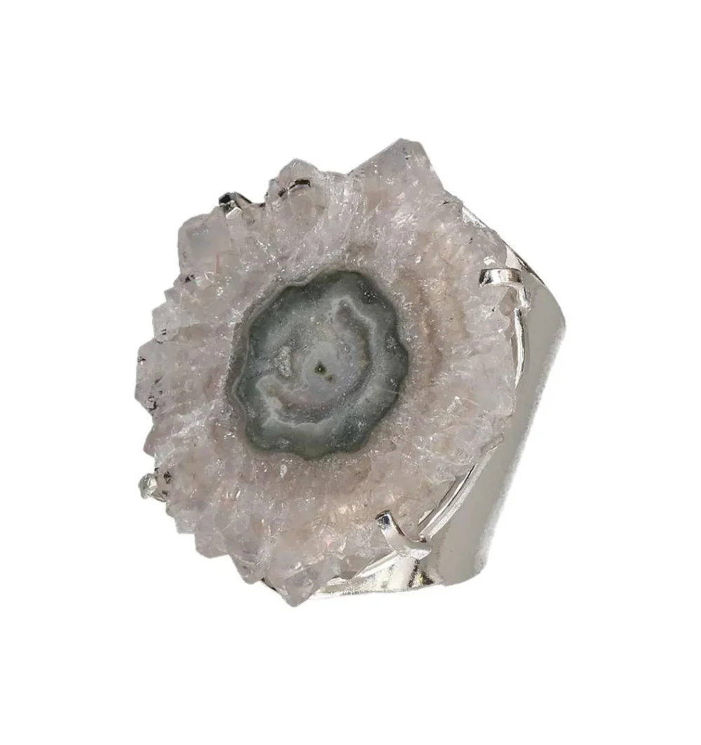 Agate Stalactite Cuff Ring – Crystal Bloom in Silver 614122 - Image 3