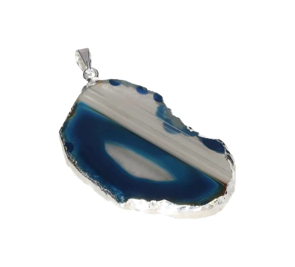 Teal Agate Slice Pendant 608473 - Image 3