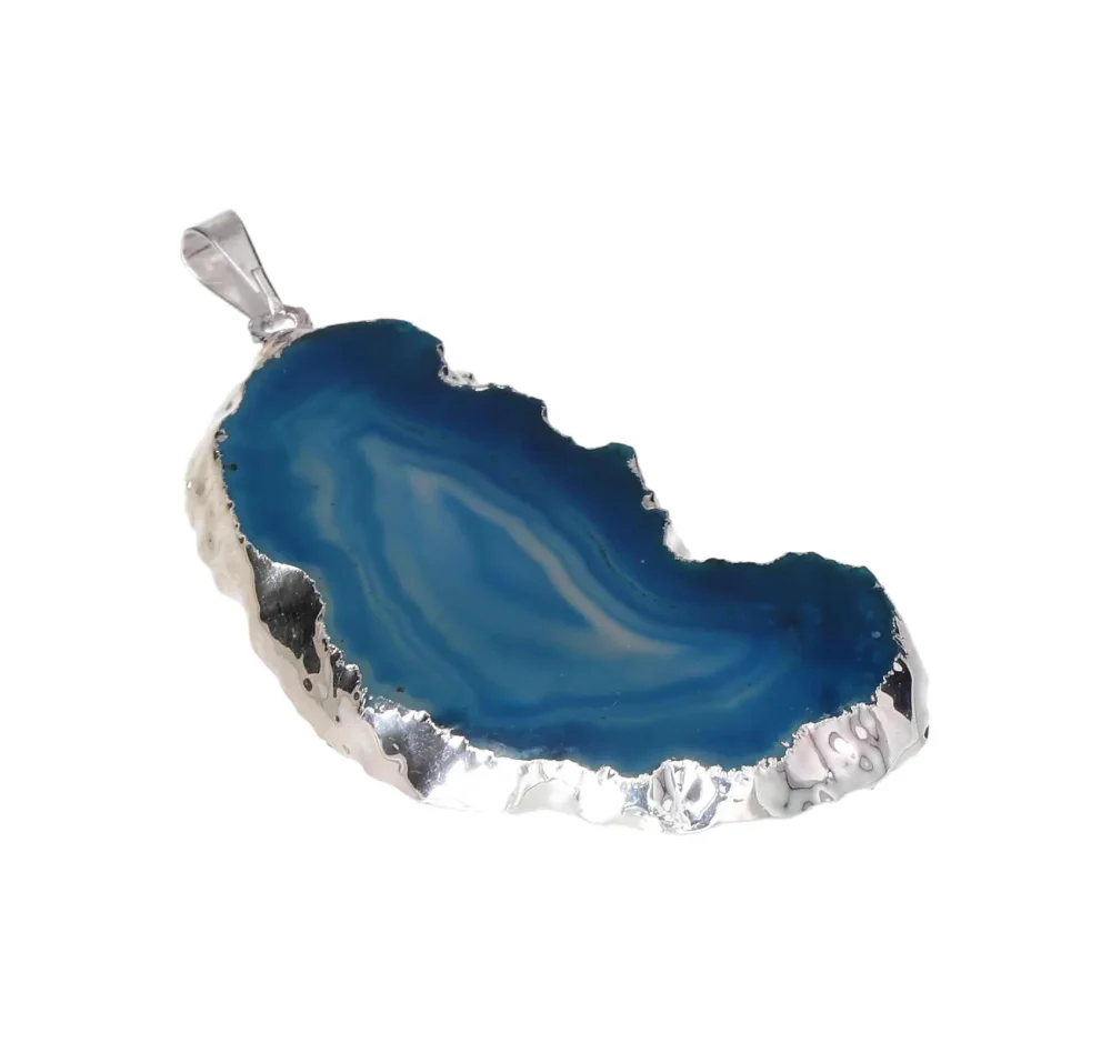 Teal Agate Slice Pendant 608435 - Image 2
