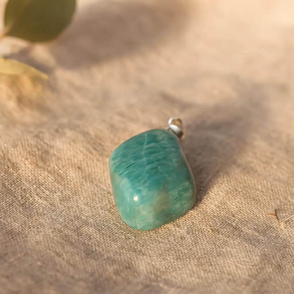 Amazonite AA Tumbled Pendant 555494 P30 - Image 4