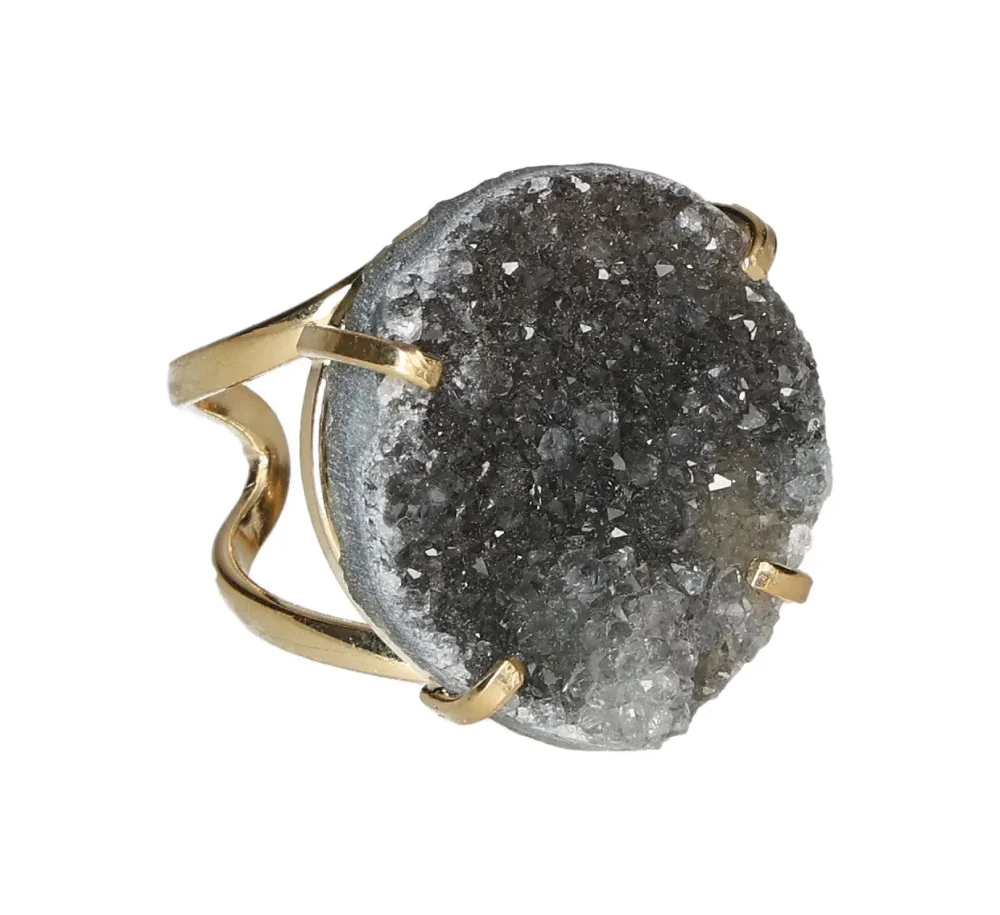 Amethyst Cluster Arc And Wire Ring Gold 600743 P30
