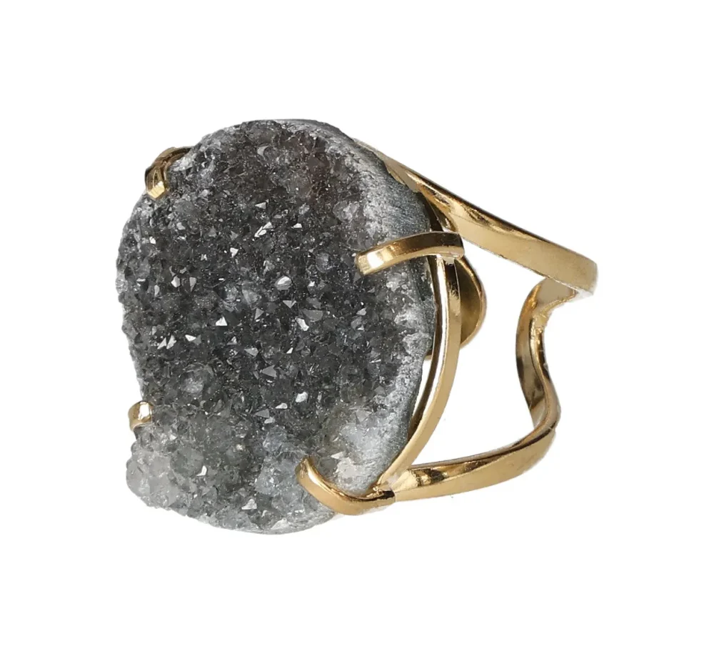 Amethyst Cluster Arc And Wire Ring Gold 600743 P30 - Image 2