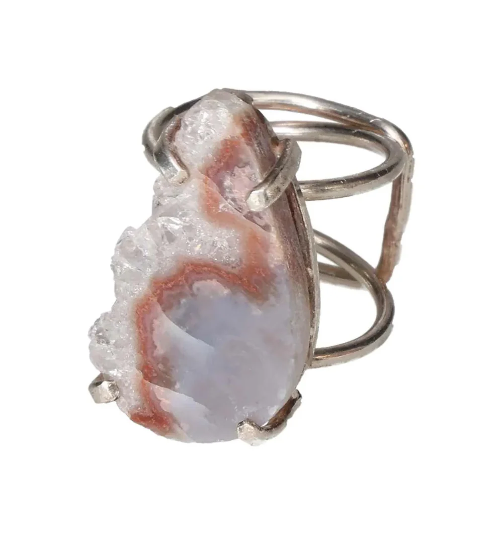 Silver Arc and Wire Ring with Quartz Cluster – Natural Elegance and Radiant Energy 598385 P30 - Image 2