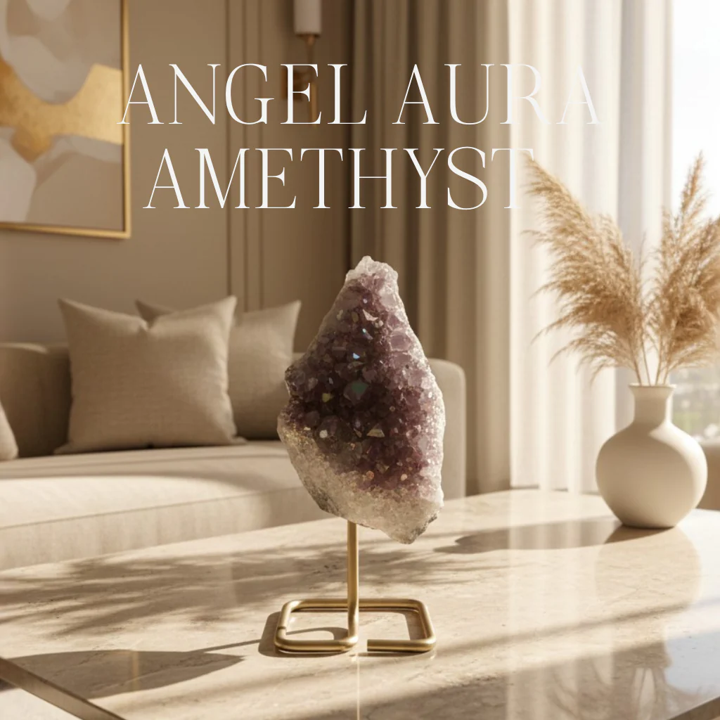 Angel Aura Amethyst on Metal Stand 028837