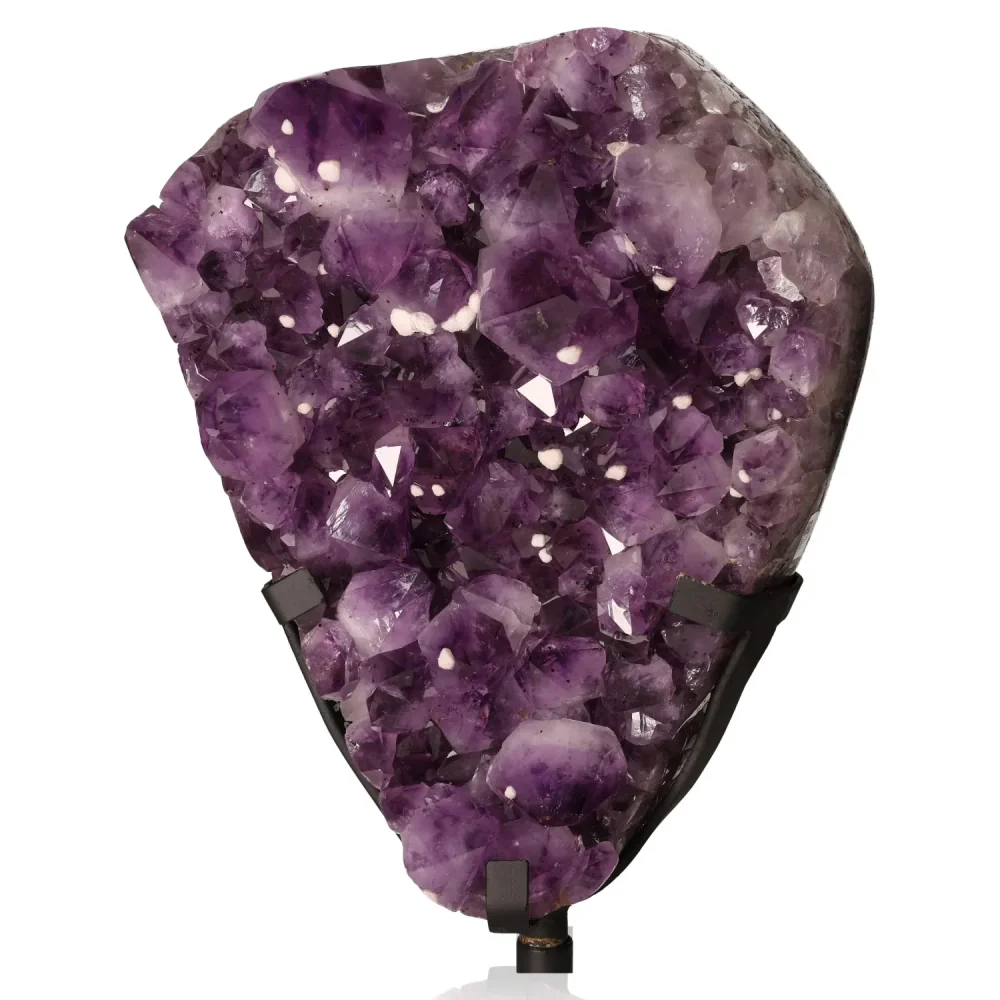 Large Polished Amethyst Druze on Metal Stand 001397 - Image 2