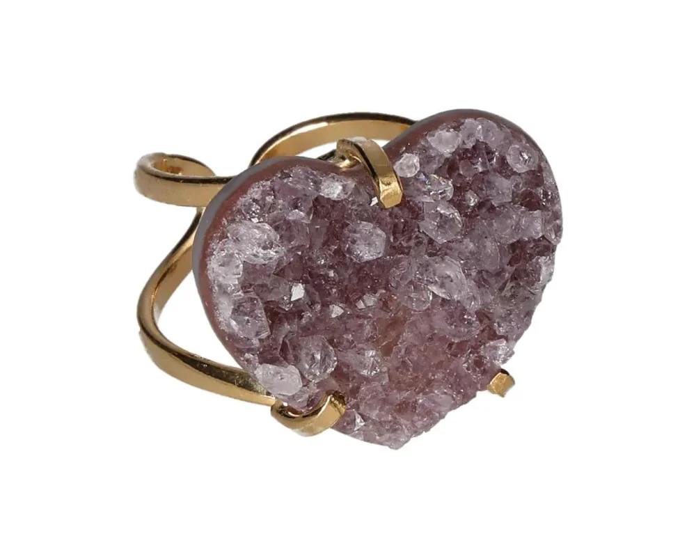 Amethyst Heart Arc And Wire Ring Gold 600576 P30
