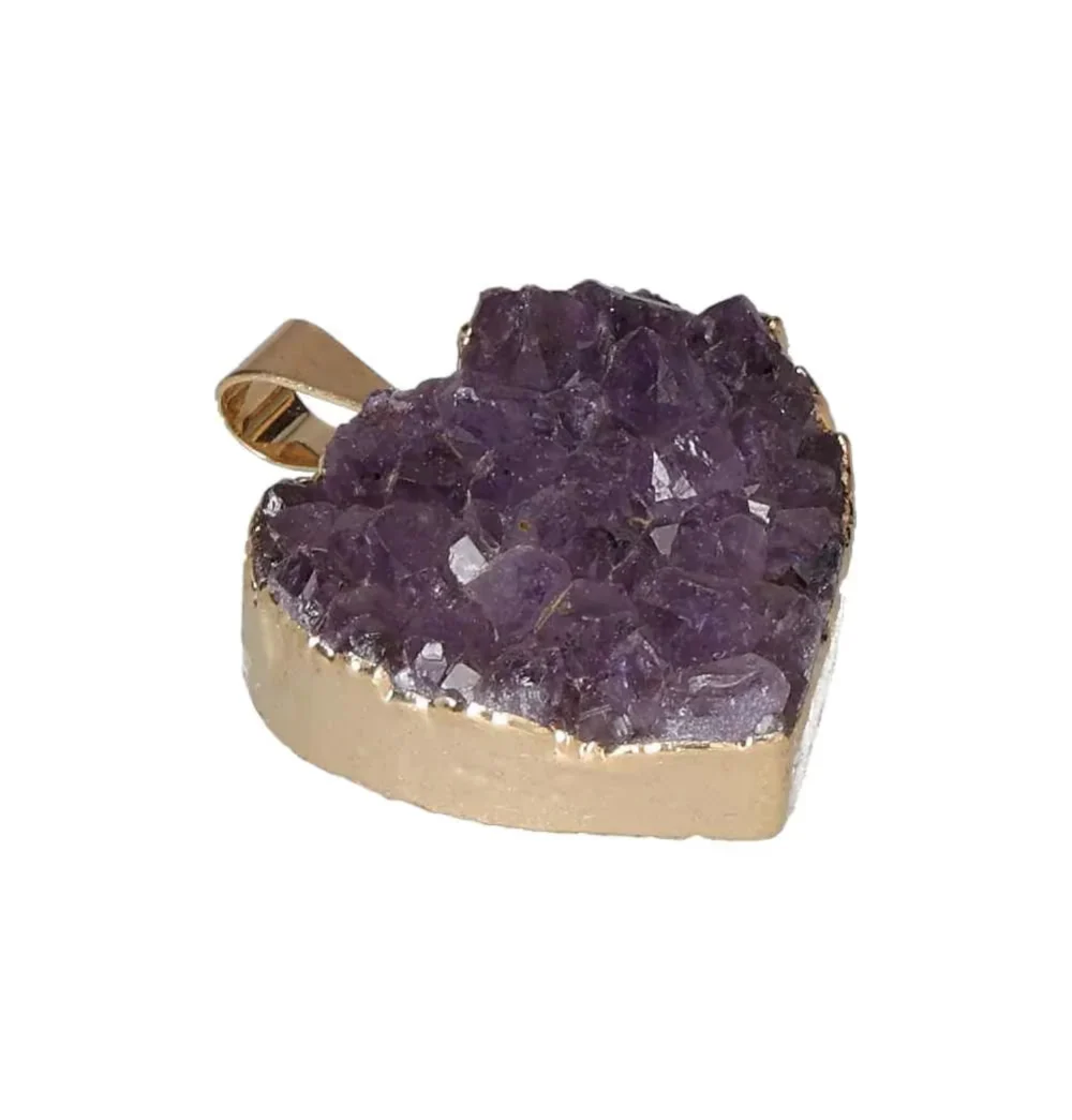 Amethyst Heart Cluster Small Pendant Gold 605403 P30 - Image 3