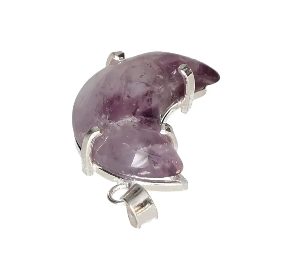 Amethyst Moon Cabochon Claw Pendant Silver 606158 P30 - Image 4