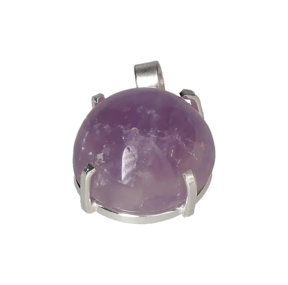 Amethyst Oval Cabochon Claw Pendant Silver 606189 P30