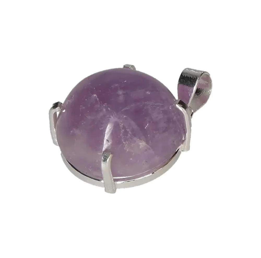 Amethyst Oval Cabochon Claw Pendant Silver 606189 P30 - Image 2