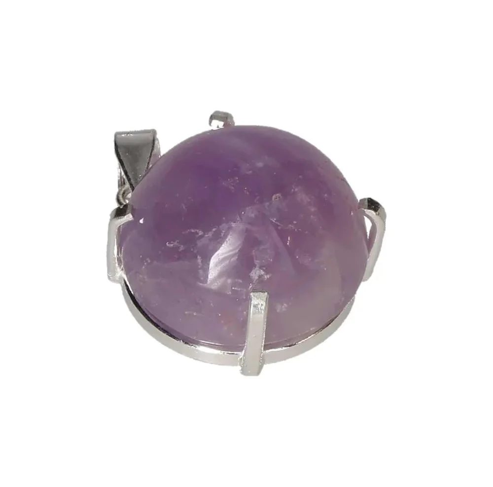 Amethyst Oval Cabochon Claw Pendant Silver 606189 P30 - Image 3