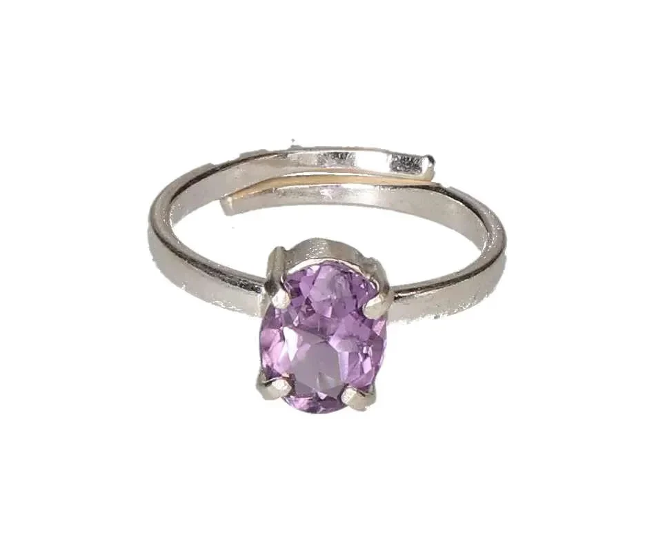 Amethyst Oval Sterling Ring Silver 600064 P30 - Image 3