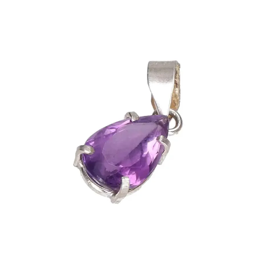 Amethyst Sterling Drop Silver Pendant 621625 - Image 3