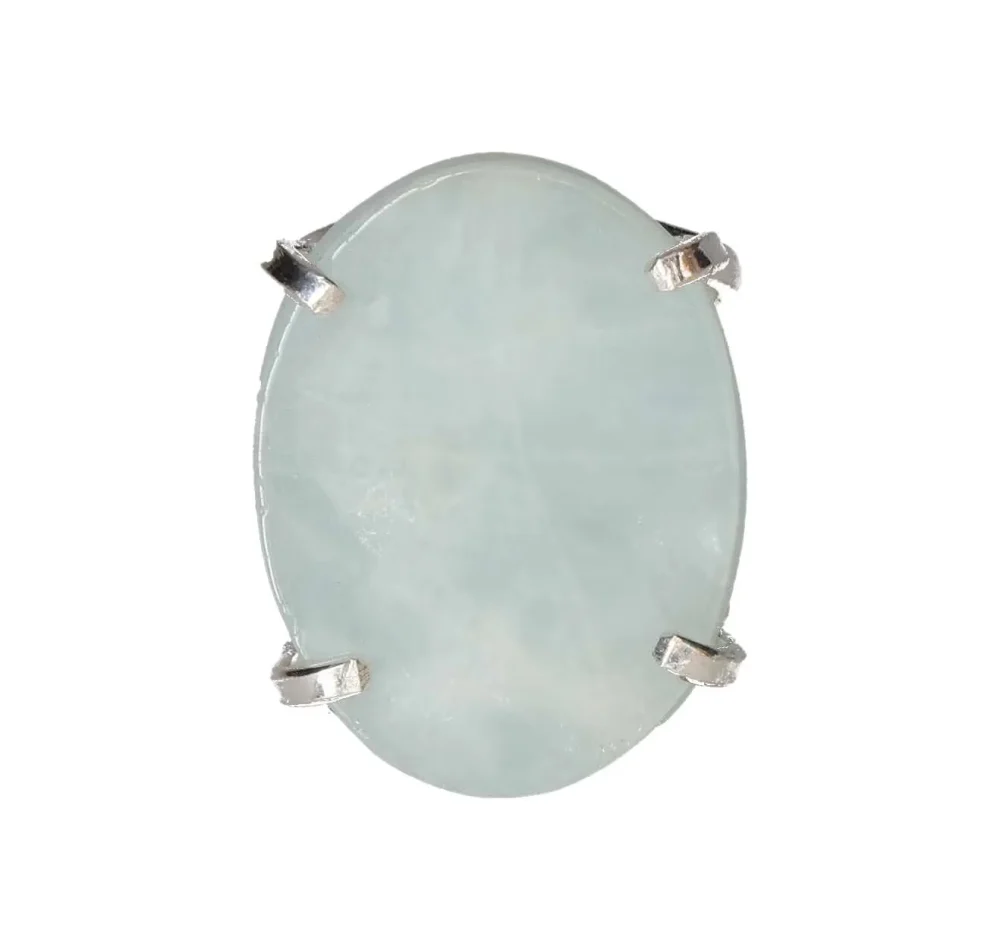 Silver Arc Ring with Aquamarine Oval – Calm Energy and Gentle Clarity 596978 P30 - Image 3