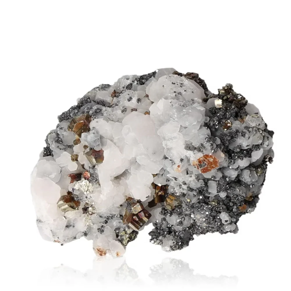 Quartz with Calcite, Galena, Sphalerite and Chalcopyrite 062015 - Image 2