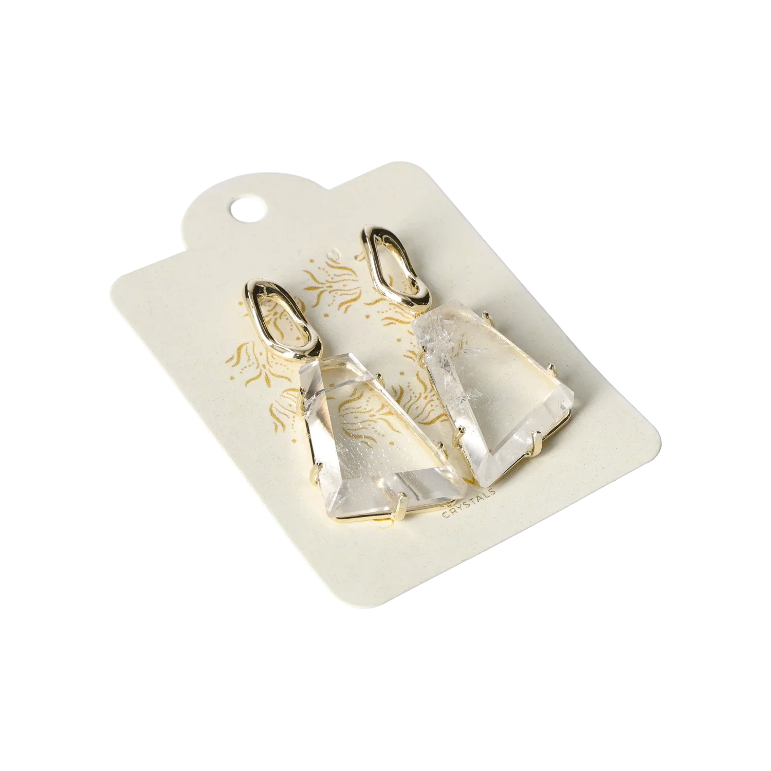 Crystal Quartz Earring Gold 40000185 - Image 3