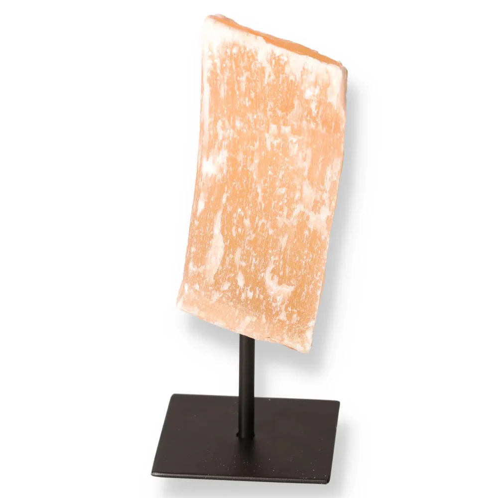 Orange Selenite on Metal Stand 026789