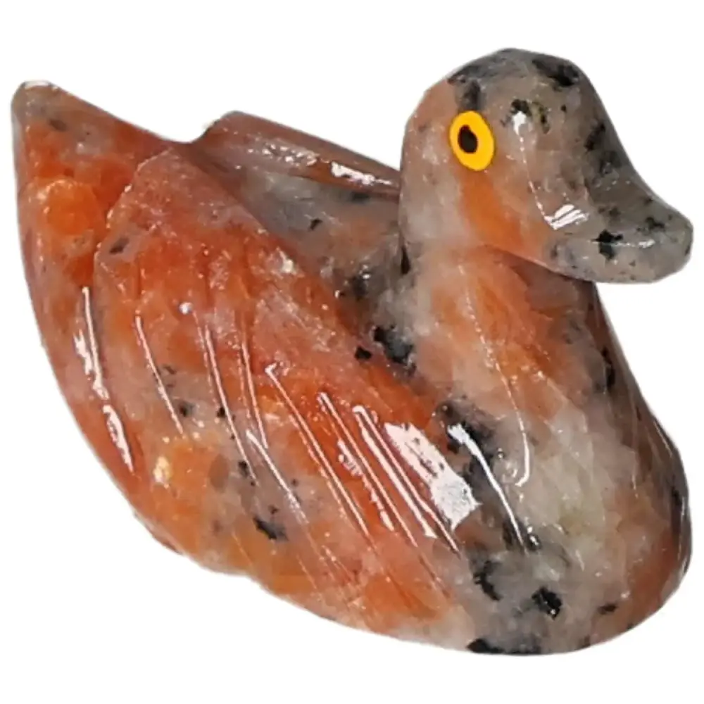 Carved Orchid Calcite Duck 571630 - Image 2