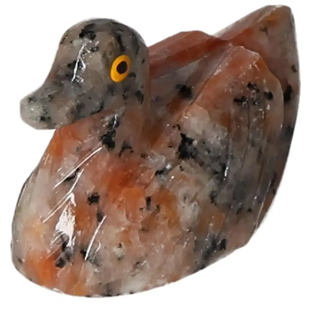 Carved Orchid Calcite Duck 571630 - Image 4