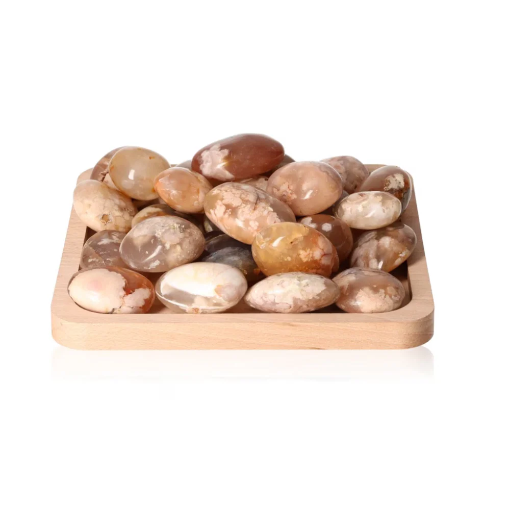 Flower Agate Palm Stone L 078450 - Image 2