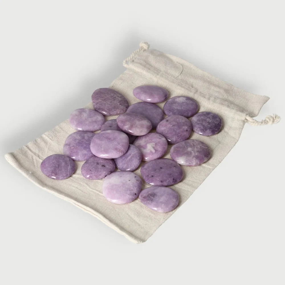 Lepidolite Palm Stone 080101 - Image 4