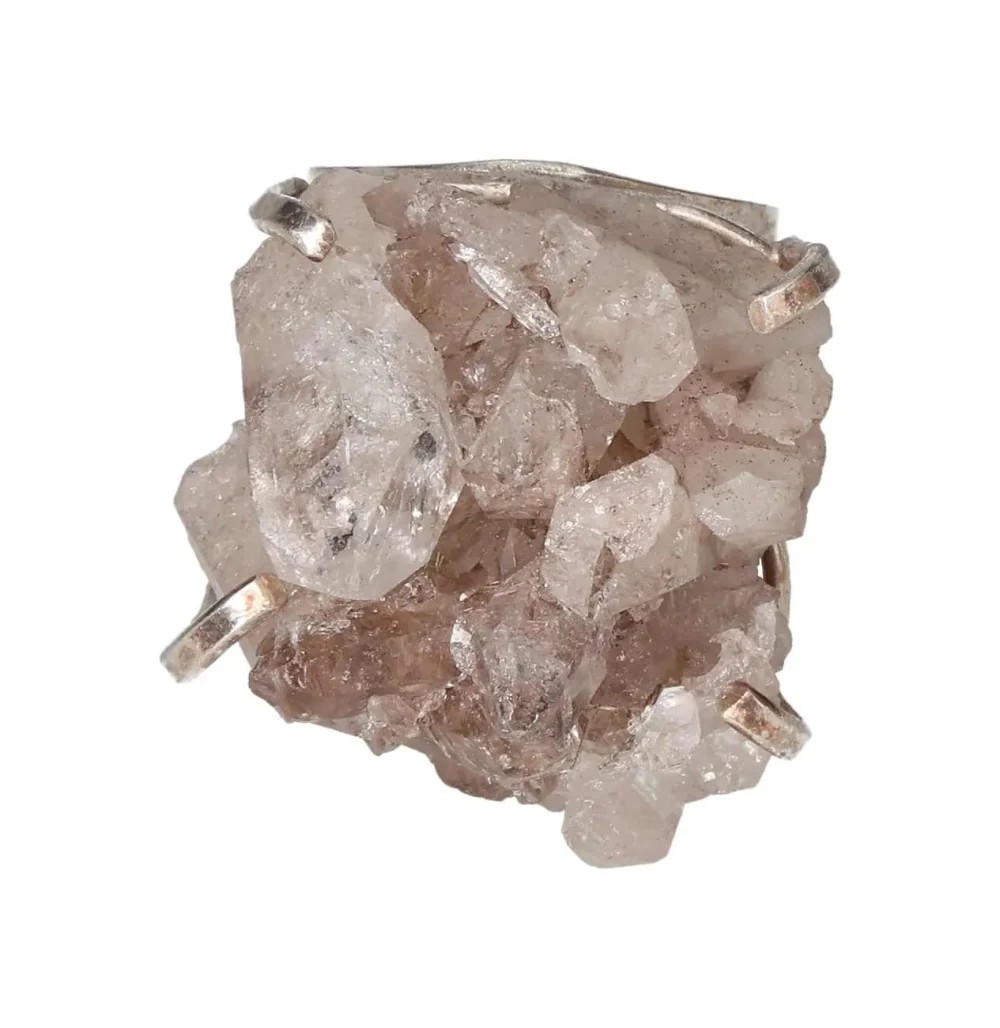 Silver Cuff Ring with Hematite Cluster – Calm Energy and Natural Beauty 598149 P30 - Image 3