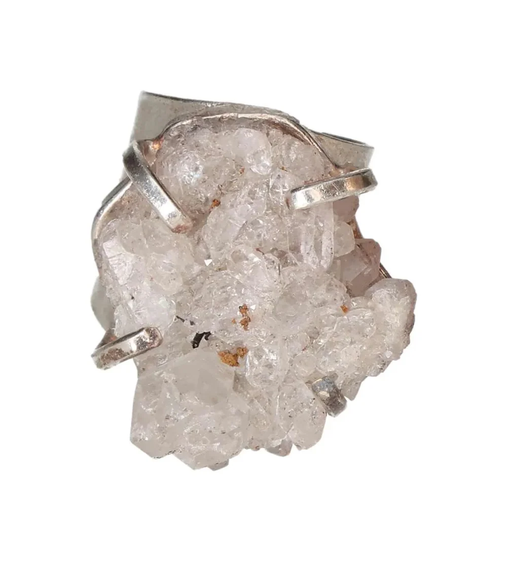 Silver Cuff Ring with Hematite Cluster – Calm Energy and Natural Beauty 598132 P30 - Image 3