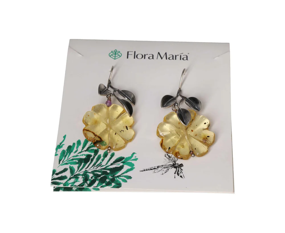 Mangrove and Amber Flower Earrings Nature’s Luck in Every Petal 609432 P30 - Image 2