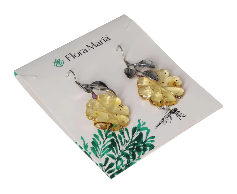 Mangrove and Amber Flower Earrings Nature’s Luck in Every Petal 609432 P30 - Image 3