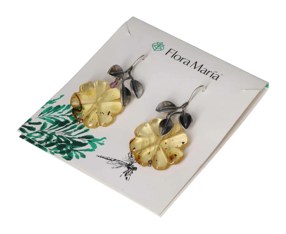 Mangrove and Amber Flower Earrings Nature’s Luck in Every Petal 609432 P30 - Image 4