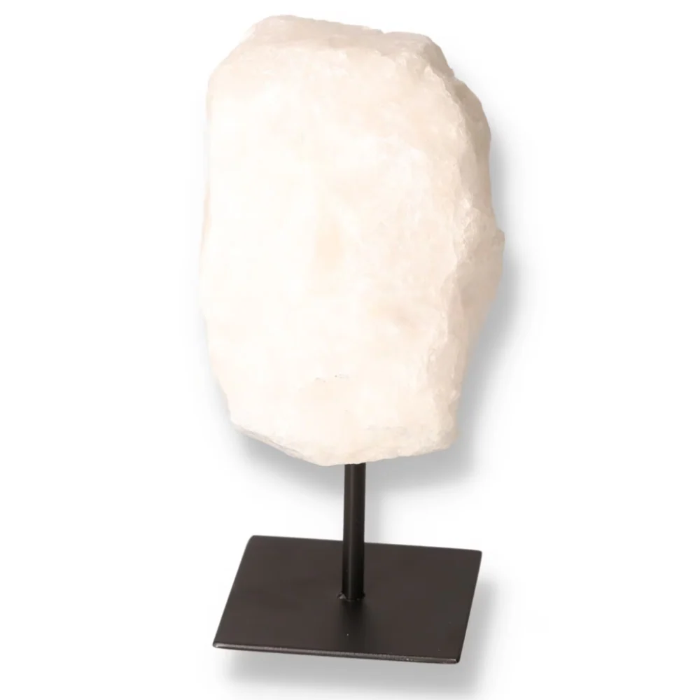 Milky Quartz Rough on Metal Stand 001686 - Image 2