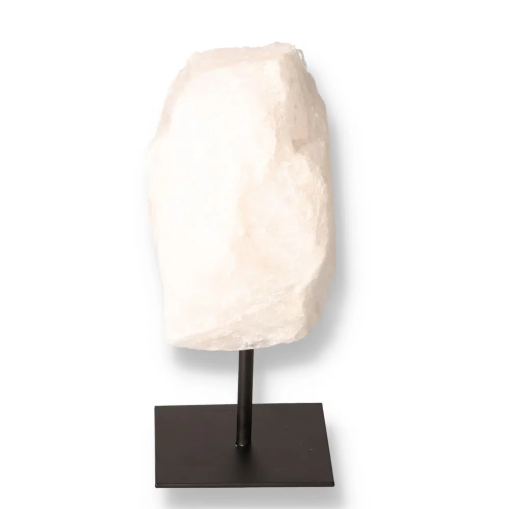 Milky Quartz Rough on Metal Stand 001696 - Image 2