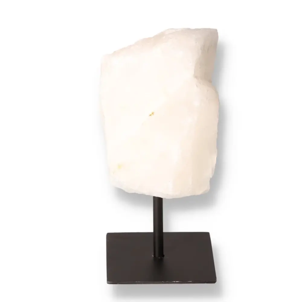 Milky Quartz Rough on Metal Stand 001694
