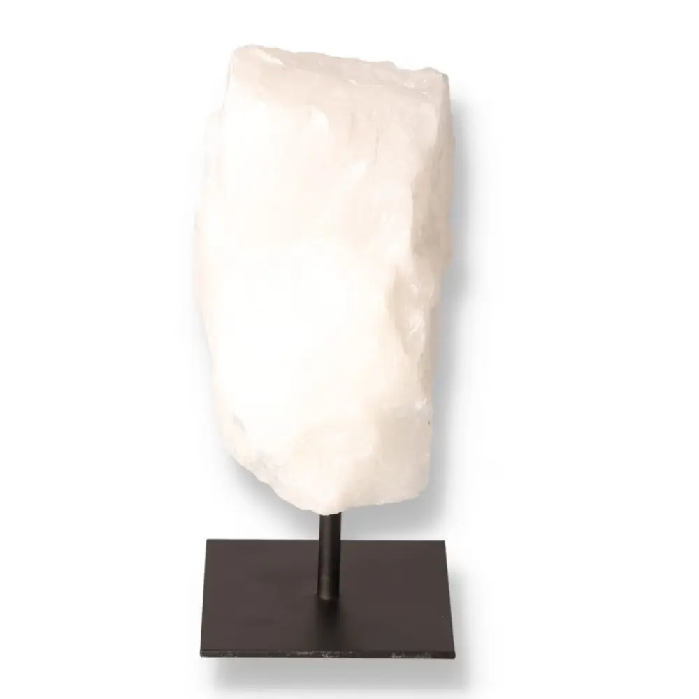 Milky Quartz Rough on Metal Stand 001691