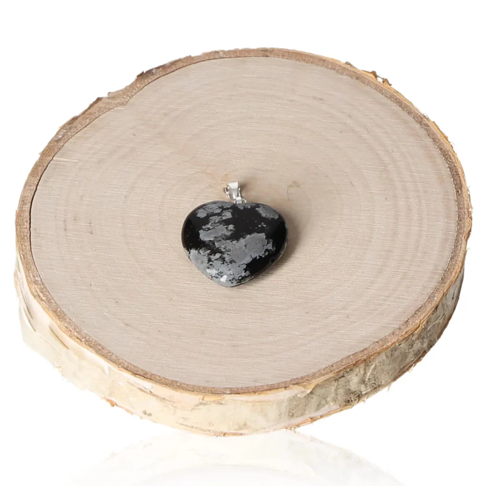 Obsidian Snowflake Heart Pendant 20mm 555821 P30 - Image 3